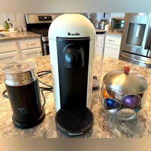 Nespresso VertuoPlus Coffee Machine w/Milk Frother & Pod Storage Container